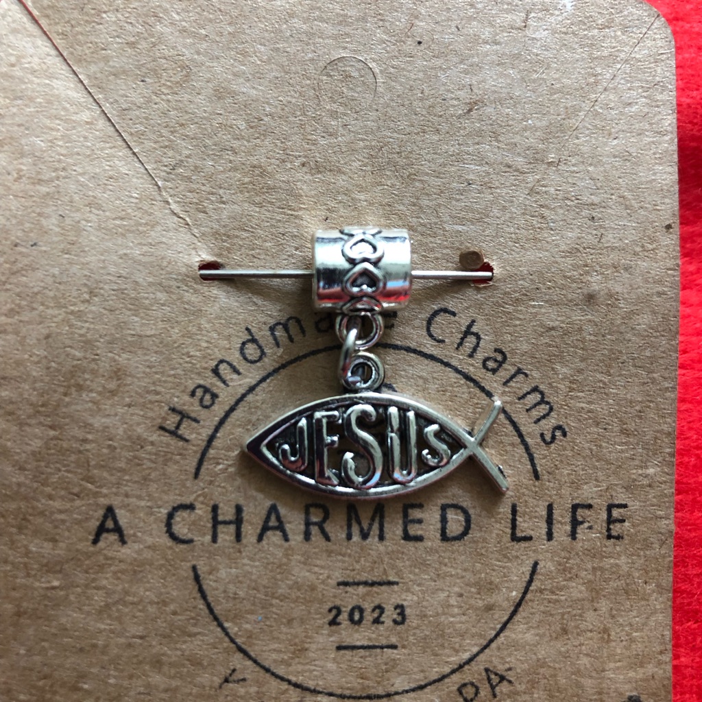 Nwt, Handmade “Jesus” On Silver Bail